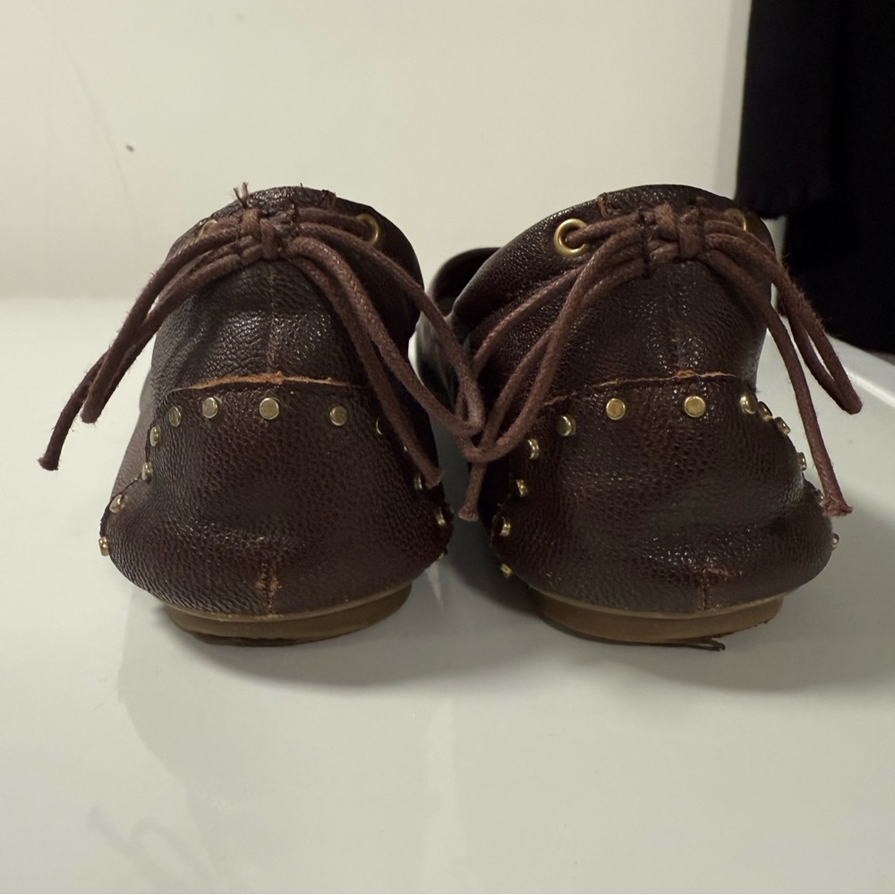 GAP Brown Studded Tie Back Ballet Style Flats - Picture 4 of 14